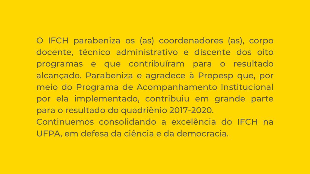 Direção do IFCH agradece contribuição de corpo docente, discente e técnico para avaliação bem sucedida